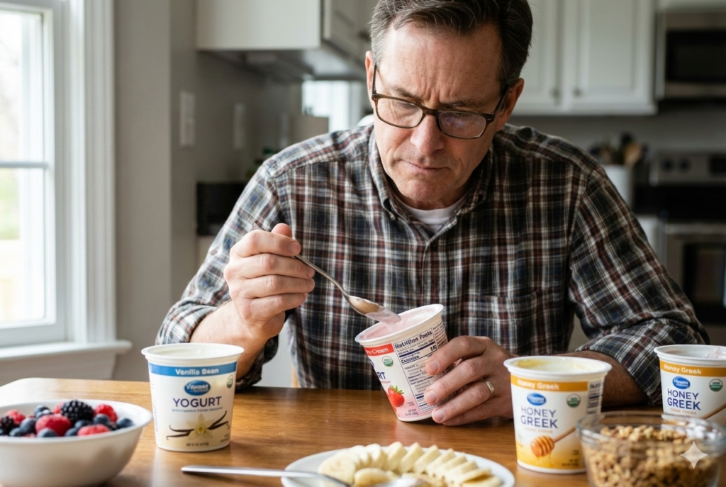 2. Flavored Yogurt <p> Yogurt itself can be a great source of protein and probiotics, but flavored varieties are a different story. Many popular fruit-flavored yogurts contain large amounts of added sugar, sometimes more than ice cream. This sugar overload can cancel out the gut-friendly benefits yogurt is known for and contribute to weight gain and blood sugar spikes. Doctors today often recommend plain yogurt with fresh fruit instead of anything labeled strawberry, vanilla, or honey-flavored. </p> :: Gemini