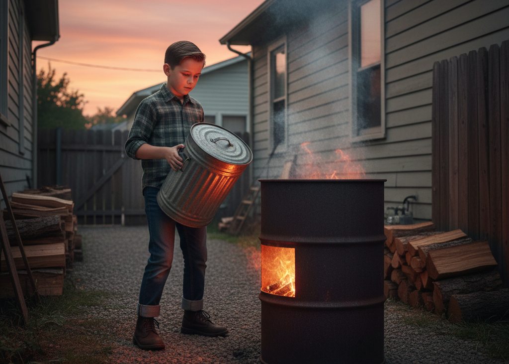 <p> Trash disposal in the 1960s was often done manually. Kids hauled garbage to backyard burn barrels or incinerators, sometimes tending the fires and cleaning up afterward. It was dirty and smoky work, but it gave kids a sense of responsibility for the household. They learned that maintaining a home involved sometimes unpleasant tasks and that helping the family often required effort beyond what was immediately enjoyable. </p> :: Gemini