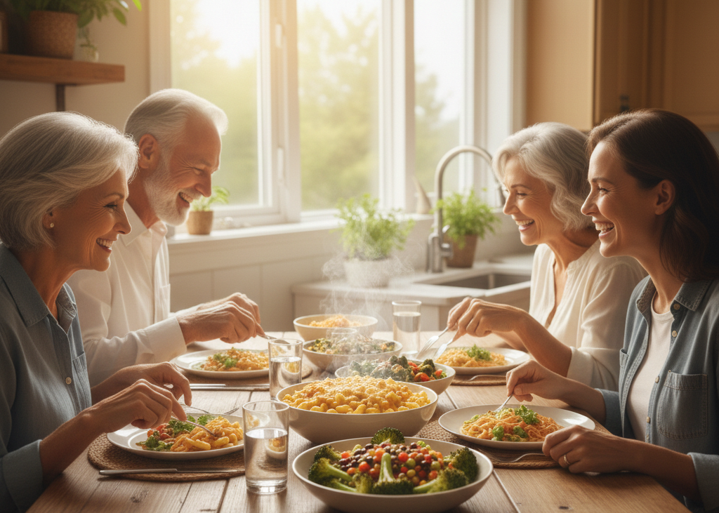 <p> Boomers are more likely to stick with a way of eating if they do not feel deprived. Plant forward eating respects comfort foods instead of pushing them away. Macaroni and cheese can include roasted broccoli on the side, burgers can be paired with bean salads instead of fries, and desserts can feature fresh fruit along with traditional treats. Comfort remains intact while plants simply share the spotlight. </p> :: Gemini