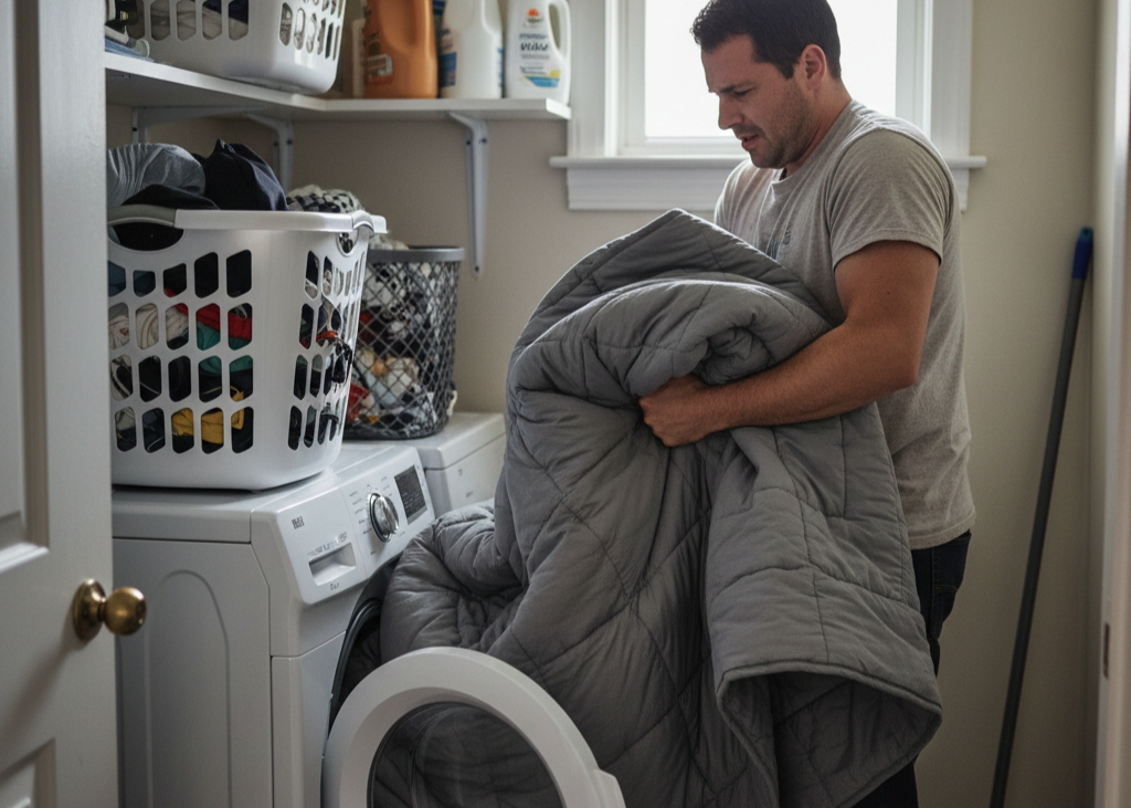 <p> Weighted blankets, comforters, and large throws are cozy, but they can be too heavy for a standard washing machine. When wet, they can throw off balance, strain the motor, and cause excessive noise or even machine damage. If you want to keep your blankets fluffy and safe, consider using a commercial washer or a professional cleaning service. </p> :: Gemini