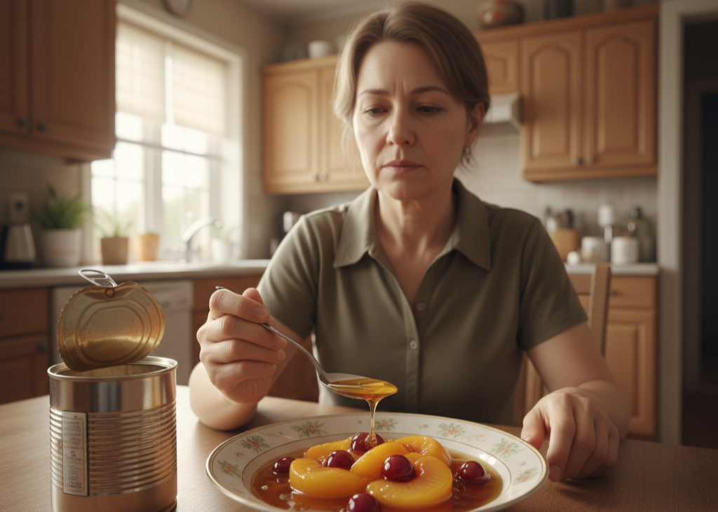 <p> Fruit sounds like a safe choice, but canned fruit in heavy syrup is closer to dessert than a healthy snack. The syrup is loaded with added sugar, which can cause blood sugar swings and contribute to weight gain. For seniors managing diabetes or prediabetes, this type of canned fruit can make blood sugar control much more difficult, even though it appears wholesome at first glance. </p> :: Gemini