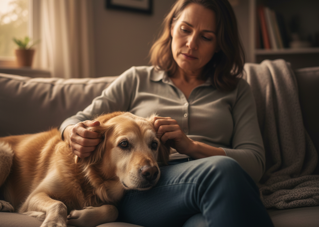 <p> Difficulty moving is a common sign of a dog nearing the end of life. Dogs may struggle to rise, wobble while walking, or avoid stairs and long walks. Muscle weakness and fatigue make movement challenging, and sometimes your dog may simply prefer to stay in one comfortable spot.

Support your dog by providing ramps, lifting assistance if needed, and soft bedding. Minimizing the effort required to move around helps them stay comfortable while maintaining dignity. </p> :: Gemini