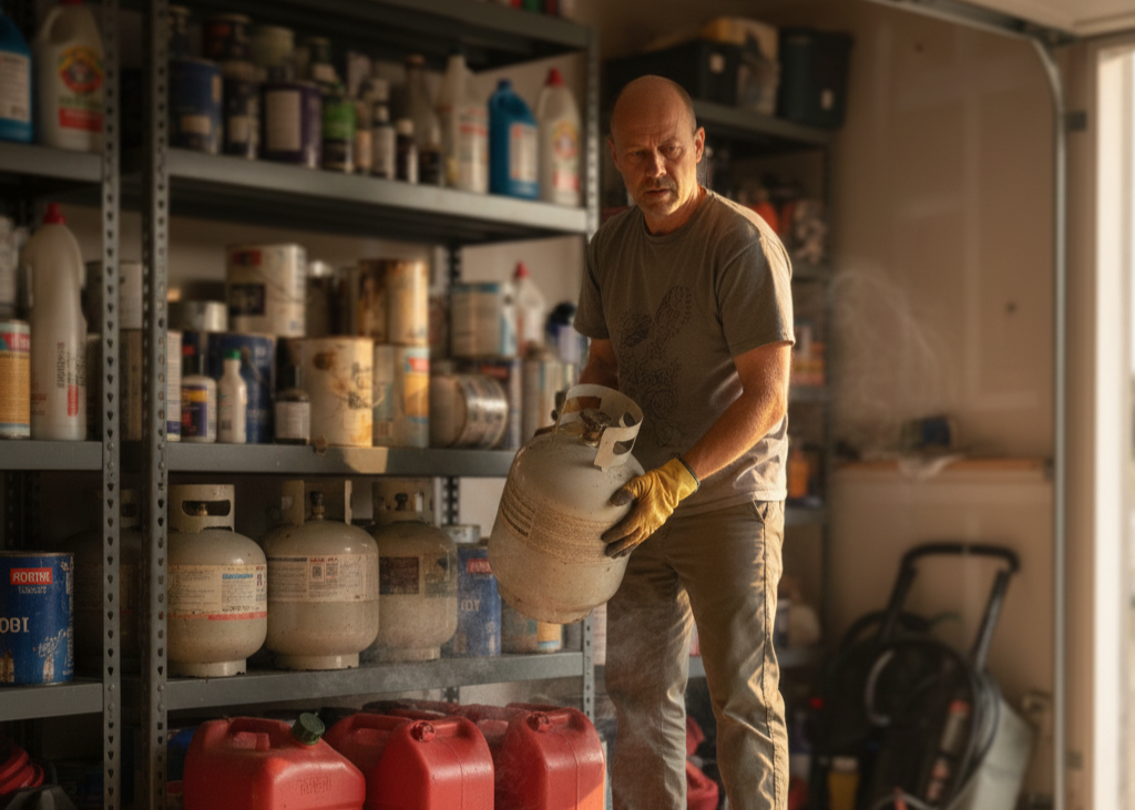 <p> Propane tanks and gasoline are some of the most dangerous things to leave in a garage. Even a tiny leak from a propane tank can allow gas to collect in an enclosed space. Since propane is heavier than air, it does not just float away; it settles low to the ground, waiting for an ignition source. One spark from a car engine, an appliance, or even static electricity can turn a harmless-looking tank into a disaster. Gasoline and other fuels are just as problematic. The fumes they release are not only highly flammable but also unhealthy to inhale. These containers belong outside in a ventilated storage area that is protected from direct sunlight but not sealed up tight. The goal is to allow fumes to disperse safely rather than accumulate. </p> :: Gemini