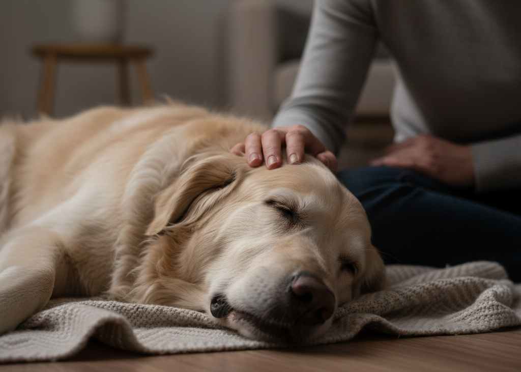 <p> Noticeable changes in breathing can be a significant signal that a dog is approaching the end of life. They may pant heavily, breathe irregularly, or pause between breaths more often. Some dogs display shallow or labored breathing even at rest, which can indicate decreased respiratory efficiency.

You can help by keeping the environment calm and comfortable. Make sure the room is at a moderate temperature, and provide a soft, supportive surface for your dog to rest. If breathing seems uncomfortable or distressing, contacting your veterinarian is always the best step. </p> :: Gemini