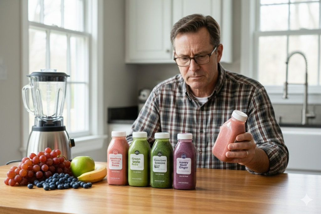 6. Premade Smoothies <p> Smoothies seem like a perfect health food, especially when they are filled with fruit and sold in bright, cheerful bottles. The problem is that many premade smoothies contain multiple servings of fruit blended into a single drink, along with added sweeteners and little protein or fiber. This can cause a rapid rise in blood sugar and leave you hungry shortly after. Doctors now suggest making smoothies at home where you can control ingredients and balance them properly. </p> :: Gemini