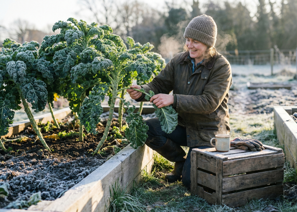 <p> Kale is one of the hardiest vegetables you can grow in fall or winter. Many gardeners notice that kale leaves taste sweeter after a frost, making it ideal for winter soups and sautés. It grows well in garden beds, containers, or raised beds, and if planted in late summer or early fall, it can continue producing leaves throughout the colder months. Kale is also packed with nutrients, so you get both flavor and a health boost. </p> :: Gemini