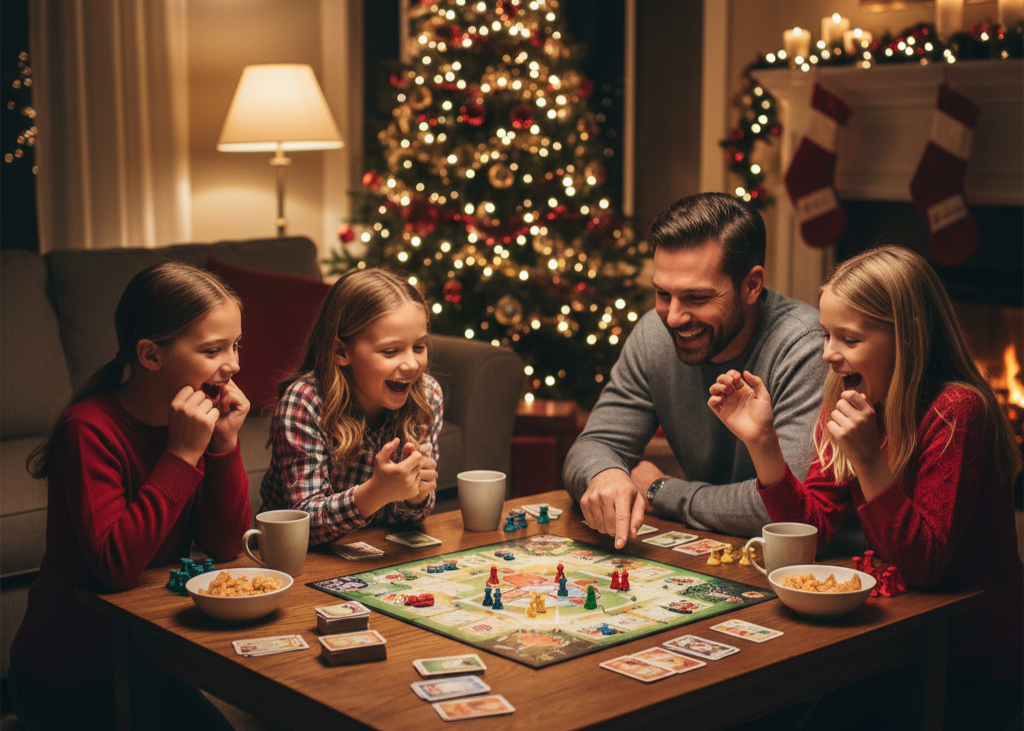 10. Plan a Family Game Night <p> Games are a perfect way to bring the family together for laughter, conversation, and friendly competition. Dust off your favorite board games or try holiday-themed games that get everyone involved. Card games, charades, and puzzle challenges can provide hours of entertainment without screens. A family game night encourages interaction, teamwork, and sometimes a little healthy rivalry, making it a fun way to strengthen family bonds during the holiday break. </p> :: Gemini