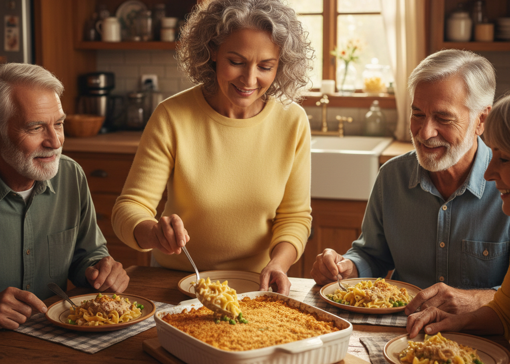 <p> Few dishes scream “comfort food” like tuna noodle casserole. This creamy combination of canned tuna, noodles, and a rich soup base is nostalgic and convenient, reminding many boomers of dinners growing up. It is quick, affordable, and filling. However, it is often loaded with sodium and saturated fats. Consuming it frequently can affect blood pressure and heart health over time. There are ways to enjoy this classic without the guilt. Swap the traditional white noodles for whole-grain pasta and replace the heavy cream soup with a low-sodium broth thickened with a bit of milk. Adding vegetables such as peas, carrots, or mushrooms not only boosts fiber but also adds vibrant color and extra nutrients. This version keeps the flavor and comfort intact but makes it easier for your body to handle. </p> :: Gemini