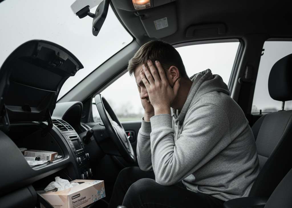 <p> A car stocked with tissues, headache medicine, stomach remedies, or other quick-fix items can indicate recurring physical symptoms of stress. Chronic tension often shows up in headaches, digestive issues, or fatigue. Carrying remedies is a way to cope with the physical side of stress, showing how deeply it can affect the body. These items are clues to someone managing more than just their schedule. </p> :: Gemini