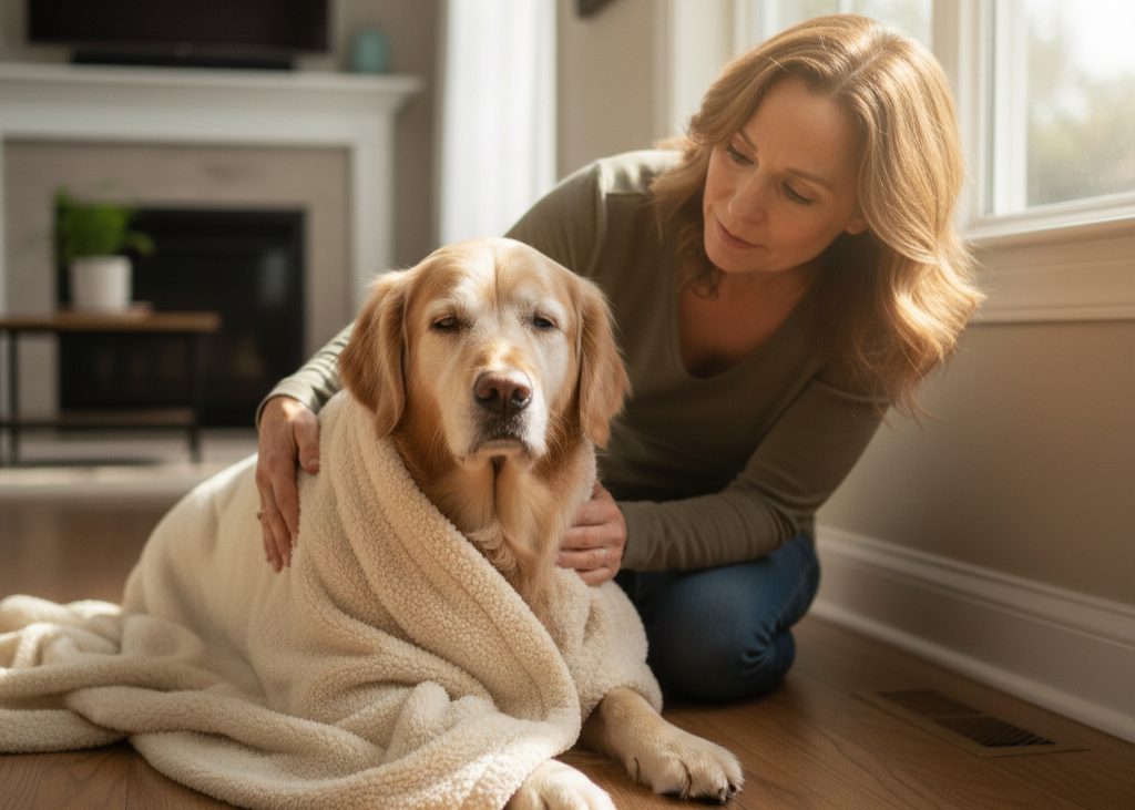 <p> Eyes may lose their usual sparkle and become dull or glassy. Dogs may also have difficulty regulating their body temperature, feeling unusually cold or seeking warmth in blankets or sunny spots. These changes result from slower circulation and metabolic shifts.

Creating a cozy, draft-free resting area and offering soft blankets or gentle warming can provide comfort. Observing your dog’s cues ensures that they are as comfortable as possible during these final days. </p> :: Gemini