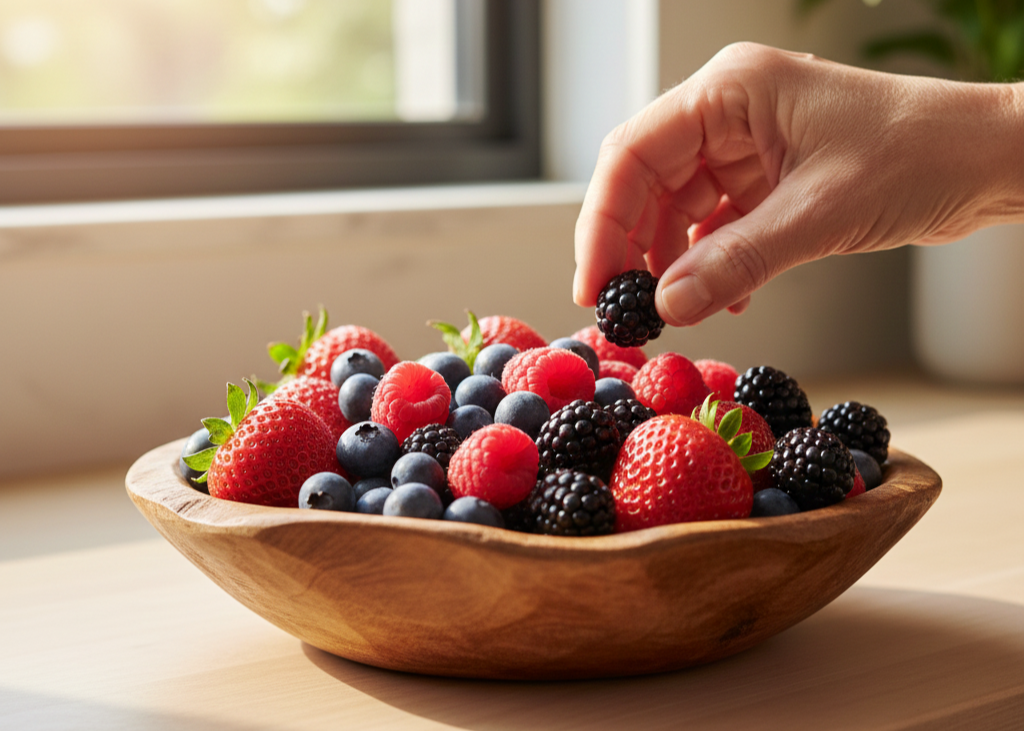 <p> Berries like blueberries, strawberries, raspberries, and blackberries are packed with antioxidants called anthocyanins that help combat inflammation at the cellular level. They also provide fiber to support digestion and heart health. The best part? They taste amazing whether eaten by themselves, added to oatmeal, stirred into yogurt, or blended into a smoothie. Boomers are especially drawn to berries because they combine natural sweetness with a powerful health boost, making them a guilt-free snack that supports long-term wellness. </p> :: Gemini