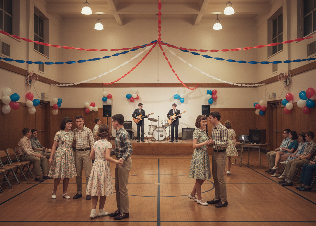 <p> School assemblies and dances offered students a chance to come together as a community. Assemblies provided a space for announcements, performances, or celebrations, giving students a shared experience beyond academics. Dances, sock hops, and other social events offered a chance to socialize in a fun, relaxed setting. For Boomers, these events were a highlight of the school year, creating memories of music, laughter, and friendship. Dressing up for a dance, waiting anxiously to be asked to dance by a crush, or participating in a school play created emotional connections that still resonate decades later. </p> :: Gemini