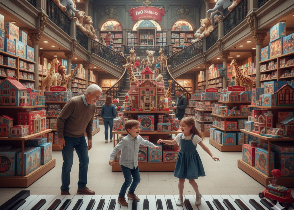 <p> FAO Schwarz’s original flagship store at Rockefeller Center was a toy wonderland. Towering displays, life-sized stuffed animals, and the famous dance-on piano offered a magical experience for children and adults alike. Baby boomers remember visiting the store with their families, marveling at the imaginative displays and enjoying the wonder that seemed to come alive inside those walls. Although the brand still exists in a limited form today, the charm of the original store is unmatched and remains a symbol of childhood excitement and playful imagination. </p> :: Gemini