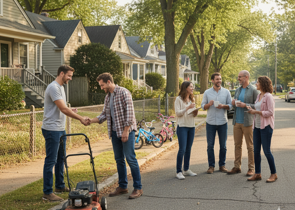 <p> Micro-communities are also forming at the block level, where neighbors collaborate on practical needs and social engagement. These teams often share tools, coordinate childcare, organize local events, and even plan for emergencies. Life becomes more neighborly and cooperative, transforming streets into small villages where people know and rely on each other. </p> :: Gemini