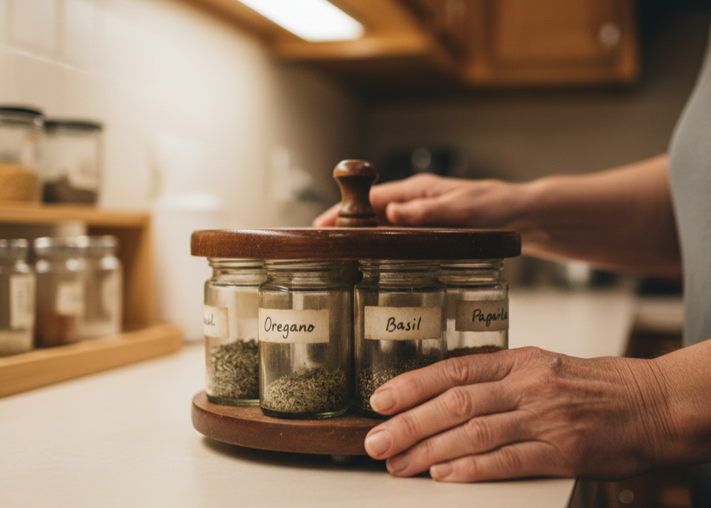 <p> A spice carousel may look dated now, but it was once the epitome of organization. Packed with perfectly labeled bottles, it shows a dedication to cooking with intention. It also reflects a love for experimenting with flavors, from everyday meals to dishes meant to impress. Even if some spices are long expired, the carousel symbolizes a mindset of preparedness and creativity. </p> :: Gemini