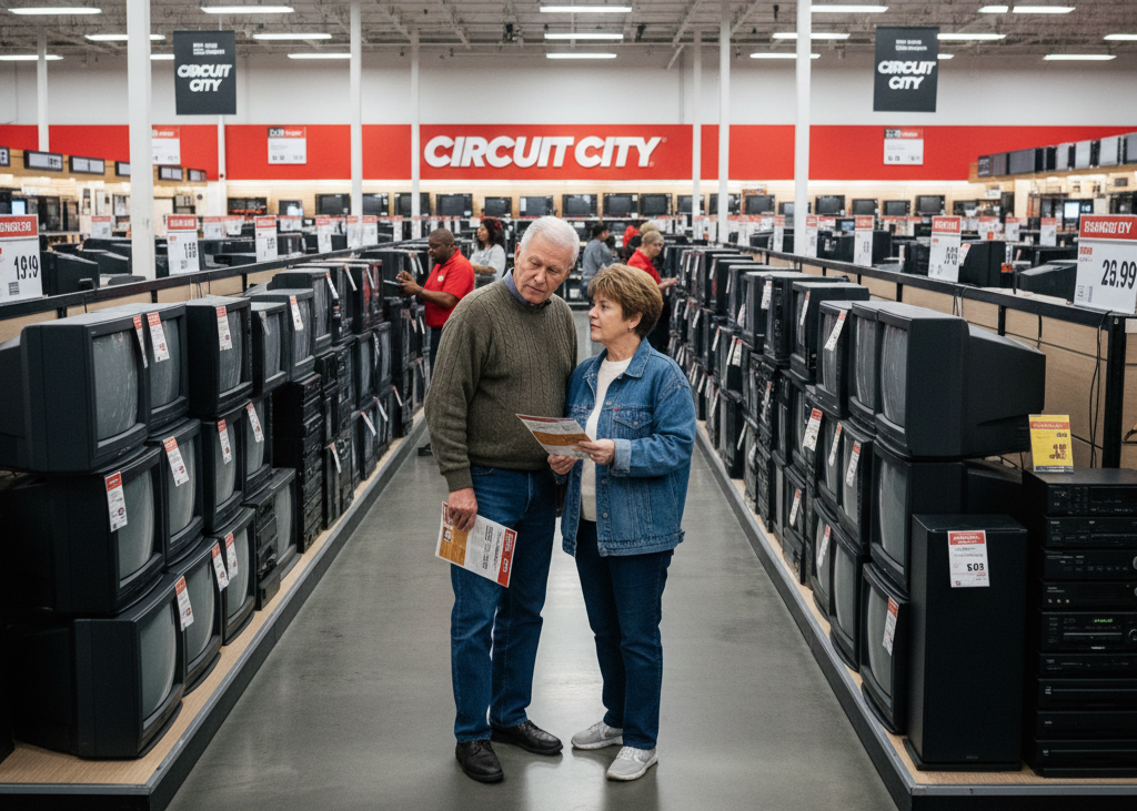 <p> Circuit City was the go-to destination for electronics shopping before online stores dominated the market. Televisions, stereos, and home gadgets lined its showroom floors, accompanied by staff eager to guide customers through the latest technology. For many boomers, visiting Circuit City was both practical and enjoyable, offering the chance to explore the newest innovations firsthand. The store filed for bankruptcy in 2008, leaving behind memories of a time when buying electronics felt like an interactive experience rather than a click-and-order task. </p> :: Gemini