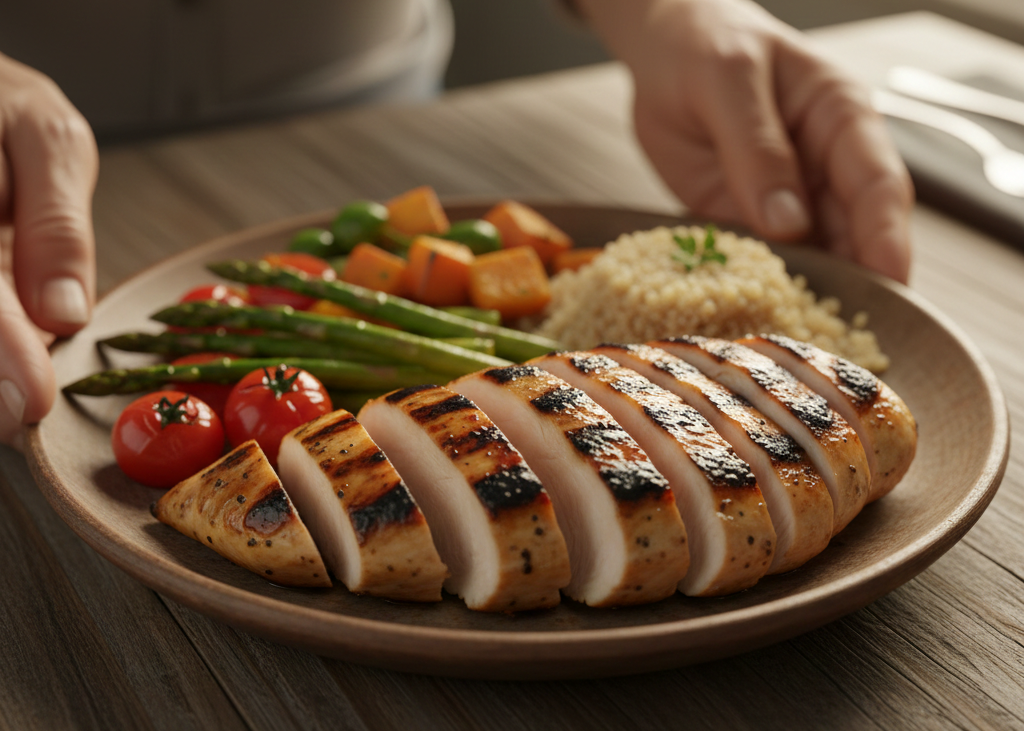 <p> Chicken breast is a classic go-to for lean protein. A three-ounce serving provides roughly 25–26 grams of complete protein, along with B vitamins that help convert food into energy and support muscle repair.

What makes chicken so practical is its versatility. Grill it, roast it, shred it into salads or wraps, or simmer it in soups — chicken works with virtually any flavor profile and is easy to prepare in advance. Dietitians often recommend keeping cooked chicken on hand for quick meals, because it makes hitting your protein goals throughout the week effortless.

Including chicken in your diet regularly ensures that your muscles receive consistent nutrition for repair and growth. It’s especially useful when paired with vegetables and whole grains, creating balanced, muscle-supporting meals that also taste great. </p> :: Gemini