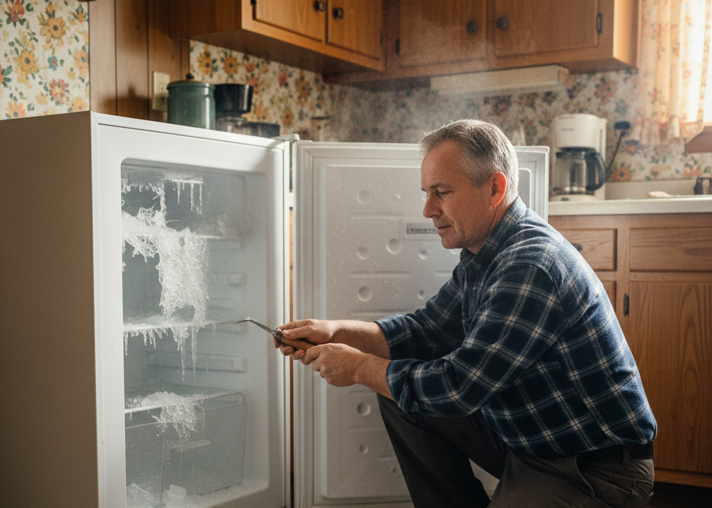 <p> Frost-free freezers were a luxury. Boomers remember unplugging the freezer, laying down towels, and chipping away layers of ice while watching meltwater collect. The process required patience and planning, but it kept food safe and the appliance functioning efficiently. In an era before instant convenience, defrosting the freezer was a seasonal task that taught foresight and persistence. </p> :: Gemini