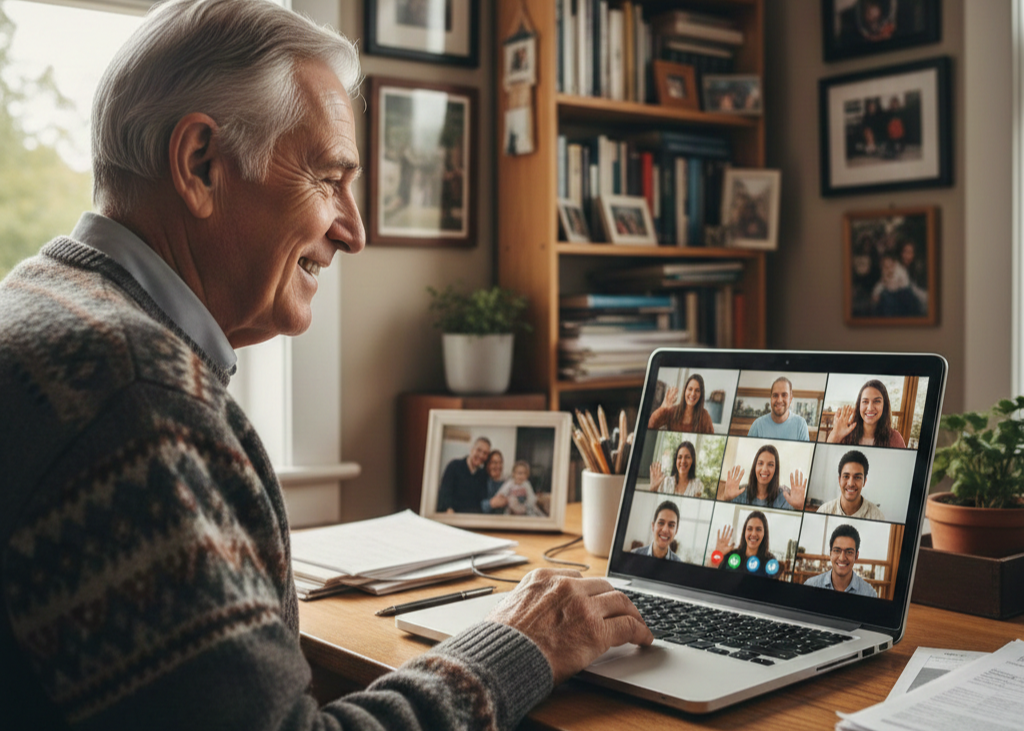 <p> Few technologies have transformed communication like video calling. Apps such as Zoom, FaceTime, Skype, and Google Duo continue to be essential tools for staying connected in 2026. They allow you to see and hear loved ones in real time, no matter where they live. Video chat apps are perfect for virtual family gatherings, birthday celebrations, holiday check-ins, or casual weekly chats. Many Baby Boomers find that seeing facial expressions and body language makes conversations feel more personal and emotionally fulfilling than phone calls or text messages. Most video apps now offer simplified interfaces, larger buttons, and better audio and video quality. Once you learn the basics—answering a call, muting the microphone, or turning the camera on and off—it quickly becomes second nature. Video calls can restore a sense of closeness, especially for grandparents who want to stay involved in their grandchildren’s lives. </p> :: Gemini