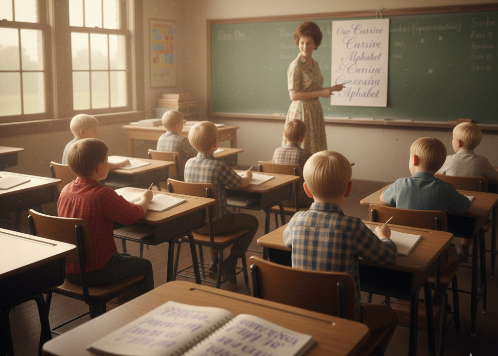 <p> Cursive writing was not just a lesson—it was an art form. Students spent hours perfecting loops and swirls, and their work was graded not just for accuracy but for elegance and neatness. Teachers often displayed exemplary penmanship on the classroom wall, motivating students to strive for perfection. For Boomers, penmanship classes were a source of pride and sometimes friendly competition. Mastering cursive offered a tangible sense of achievement and instilled confidence in the ability to communicate clearly and beautifully. Unlike today’s quick typing, this tactile experience of forming each letter by hand left a lasting impression and is still remembered fondly by those who spent hours perfecting their script. </p> :: Gemini