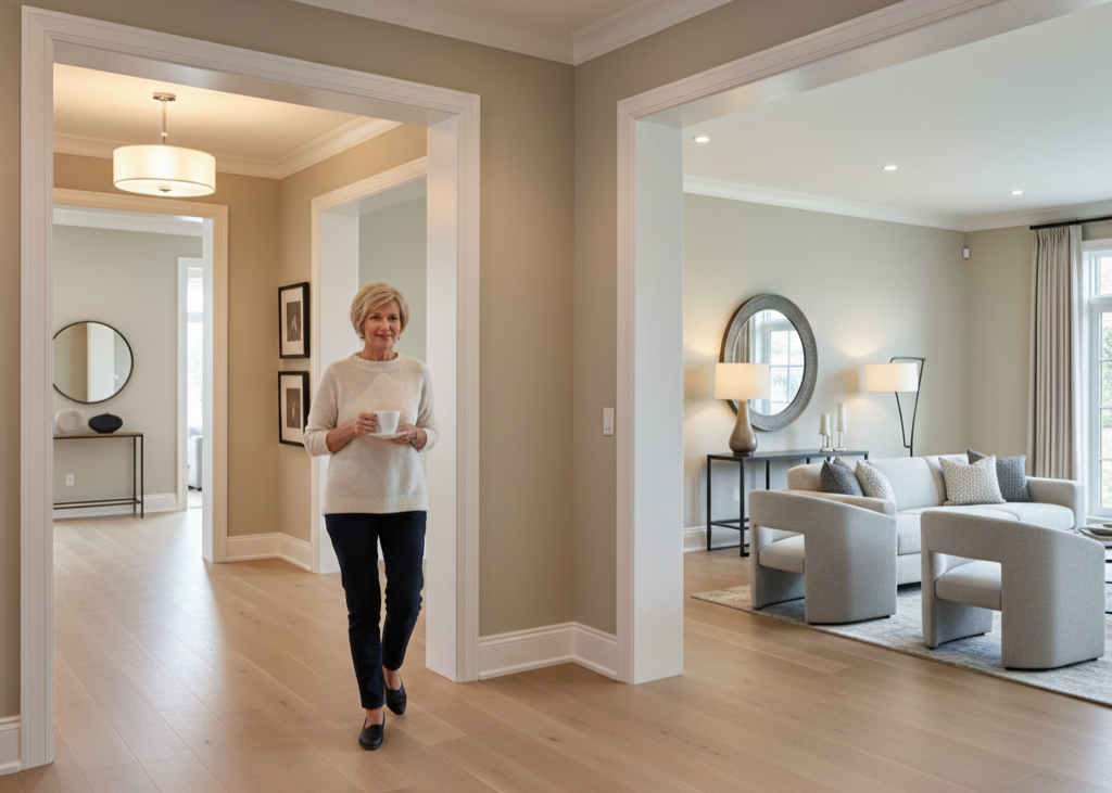 1. Universal Design That Feels Natural <p> Universal design is one of the hottest trends in 2026, and for good reason. It means creating spaces that anyone can use comfortably, regardless of age or mobility. Think wider doorways, open floor plans, zero-threshold showers, and slip-resistant floors. The key is that these features are integrated beautifully into your home so they feel intentional rather than clinical. A hallway that is easy to navigate, or a bathroom that is safe and open, can make your home more inviting and elegant while keeping it accessible. </p> :: Gemini