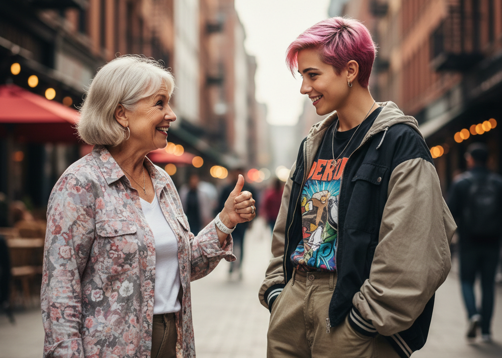 <p> Threads was a playful term for clothing or outfits, especially popular in the mid-20th century. Boomers might say, “Nice threads!” to compliment someone’s look. Today, younger people are more likely to comment on someone’s “fit” or call an outfit “fire,” but threads conveys warmth, casual style, and appreciation for effort. Using it now adds a touch of retro charm, and it can spark fun, lighthearted exchanges across generations. It is a reminder that language can reflect culture, style, and personality all at once. </p> :: Gemini