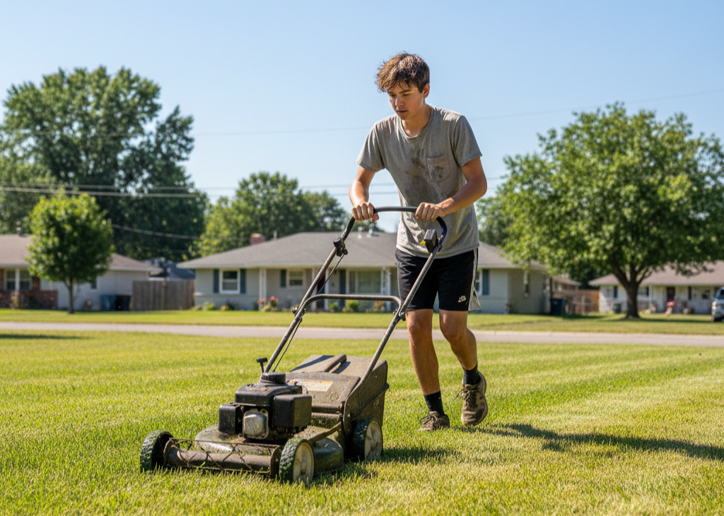 <p> Motorized mowers have made lawn care easier, but manual push or reel mowers were the standard. A summer morning often meant sweaty effort, mowing in straight lines, and sometimes racing siblings to finish first. Lawn care was about responsibility, pride in the family home, and the occasional sense of competition, but it also offered a connection to nature and a simple, physical sense of accomplishment. </p> :: Gemini