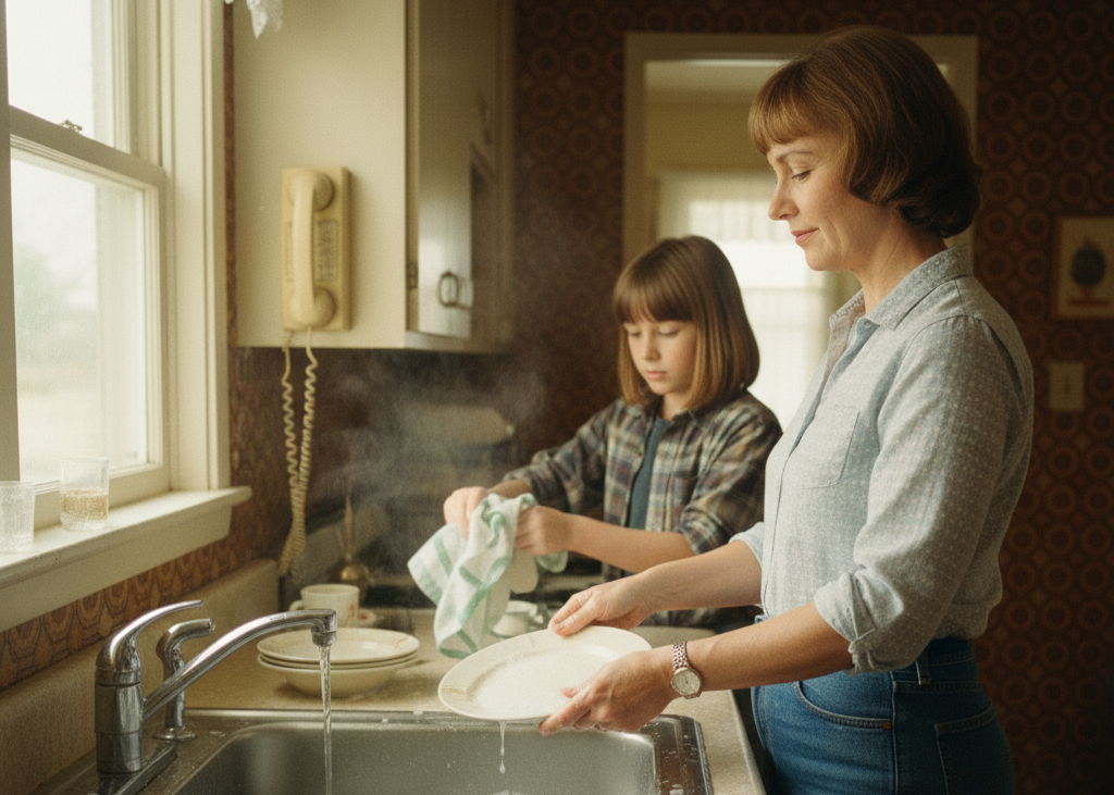 <p> Before dishwashers became standard, every meal ended with a trip to the sink. Breakfast, lunch, and dinner meant sudsy water, stacked plates, and the careful coordination of who washed and who dried. Kids often took turns, learning how to scrub stubborn pots while keeping counters spotless. It wasn’t just about clean dishes—it was a nightly family ritual that built responsibility and teamwork, and it often ended with a sense of accomplishment that no dishwasher can quite replicate. </p> :: Gemini