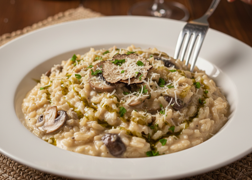 7. Creamy Mushroom Risotto With Truffle Oil <p> Risotto is more than just a dish. It is an experience. The slow stirring, the gradual building of flavor, and the shared patience turn cooking into part of the evening itself. Mushroom risotto finished with a touch of truffle oil feels rich, earthy, and luxurious. It is ideal for couples who enjoy cooking together and appreciate meals that are meant to be savored rather than rushed. </p> :: Gemini