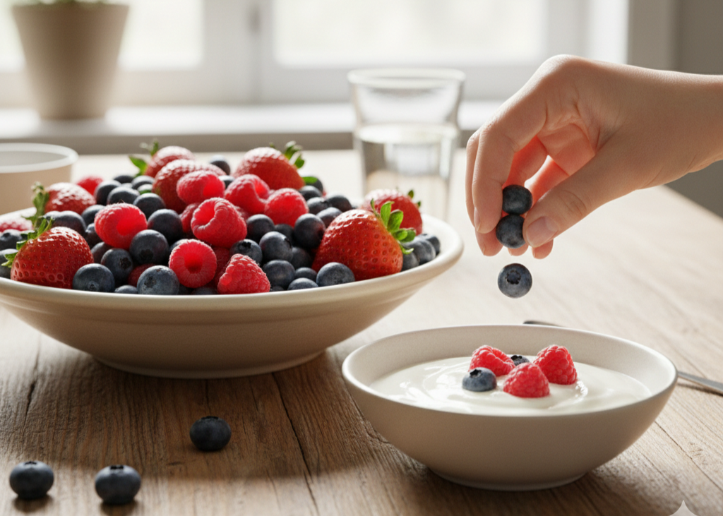 2. Berries (Blueberries, Strawberries, Raspberries) <p> Berries are small but mighty when it comes to heart health. They are packed with antioxidants and fiber, which help fight inflammation and protect blood vessels. Add them to oatmeal, yogurt, smoothies, or just enjoy a handful as a snack. The natural sweetness of berries makes them a delightful and heart-friendly alternative to sugary treats. Plus, their vibrant colors brighten up any plate, making healthy eating feel like a celebration. </p> :: Gemini