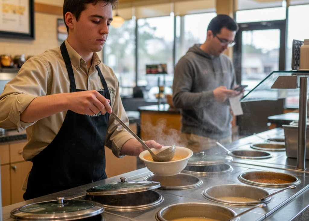 <p> Soup may seem like a wholesome, comforting option at Panera Bread, but employees note that these items are often not freshly prepared. Most soups are pre-packaged and frozen, then thawed and reheated in store. While this method is safe, it can result in flavor and texture that fall short of expectations. Midday orders are particularly susceptible because soups may sit in warmers for long periods during lunch rushes. For a fresher, more satisfying option, employees suggest choosing sandwiches or salads made on-site. These items are prepared with more care and have higher turnover, ensuring better taste. </p> :: Gemini
