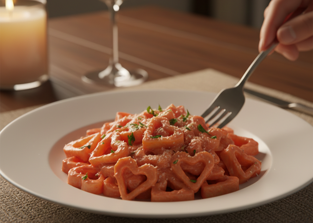 5. Heart-Shaped Pasta With Creamy Sauce <p> Valentine’s Day is the perfect excuse to lean into a little fun. Heart-shaped pasta brings charm and playfulness to the table while still delivering a satisfying meal. Tossed in a creamy tomato or Alfredo-style sauce, this dish balances comfort and celebration. It is especially well-suited for couples who value warmth, humor, and a relaxed atmosphere over formal elegance. </p> :: Gemini