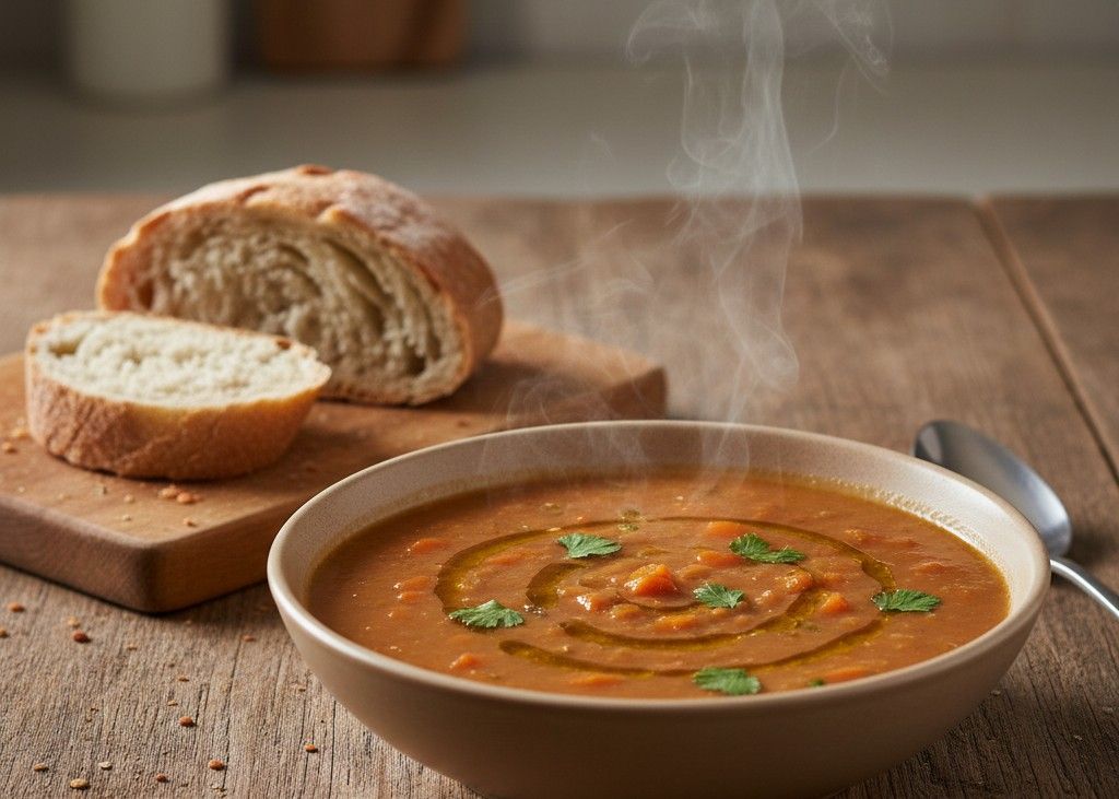7. Red Lentil Soup <p> Lentils are small but mighty when it comes to value. Red lentils cook quickly and break down into a creamy texture without any added dairy. Simmer them with onions, carrots, broth, and warm spices like cumin and paprika. In about thirty minutes, you will have a thick, nourishing soup that tastes like it simmered all day. Serve it with crusty bread, and you have a comforting meal that is both budget-friendly and nutrient-dense. It reheats beautifully, which makes it perfect for meal prep. </p> :: Gemini