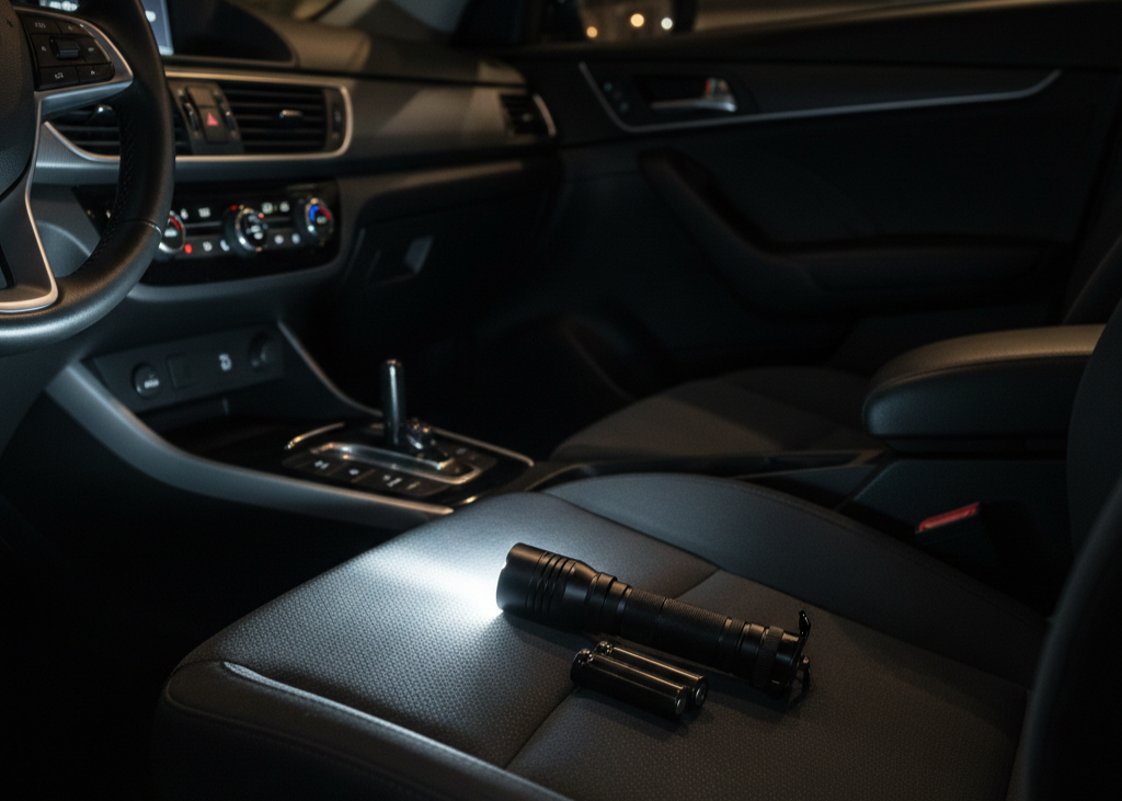 3. Flashlight with Extra Batteries <p> Breakdowns often happen at the worst possible times, like late at night or during a storm. A reliable flashlight helps you inspect your vehicle, change a tire, and signal for help. LED flashlights are powerful, energy-efficient, and can last for hours. Make sure to store extra batteries or use a rechargeable model. Headlamps are also great if you need both hands free. When darkness falls unexpectedly, a flashlight can be your best friend. </p> :: Gemini