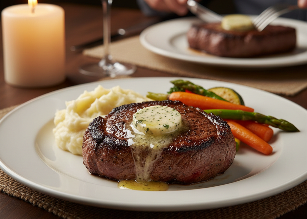 2. Filet Mignon With Garlic Butter <p> Few meals signal “special occasion” as clearly as filet mignon. A well-seared steak topped with homemade garlic butter feels luxurious and intentional, even though the preparation is straightforward. The key is keeping things simple and letting the quality of the ingredients shine. Pair it with roasted vegetables or mashed potatoes for a classic, comforting plate that feels worthy of a celebration without being intimidating to cook. </p> :: Gemini
