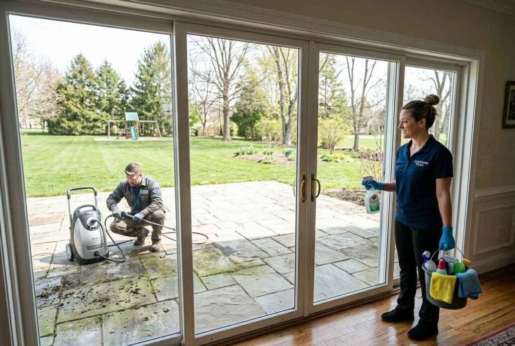 <p> House cleaning services generally focus on interior living spaces. Tasks like pressure washing patios, scrubbing driveways, cleaning decks, or trimming landscaping fall into the category of exterior maintenance. These services require different equipment and skills. If your outdoor spaces need attention, look for a pressure washing or landscaping professional to get the job done safely and effectively. </p> :: Gemini