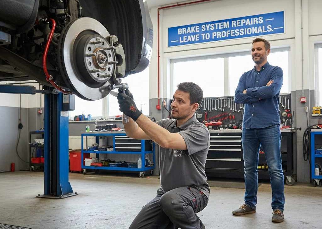 8. Brake System Repairs Are Best Left to Professionals <p> Your brakes are one of the most critical components on your car. Attempting to repair or replace brake pads, rotors, or the hydraulic system yourself is risky. A small mistake could compromise stopping power and put your life and others in danger. Modern brake systems are complex, and professional technicians have the tools and knowledge to ensure the job is done safely. Trusting a professional for brake repairs is not only safer but can prevent expensive damage caused by incorrect installation. </p> :: Gemini