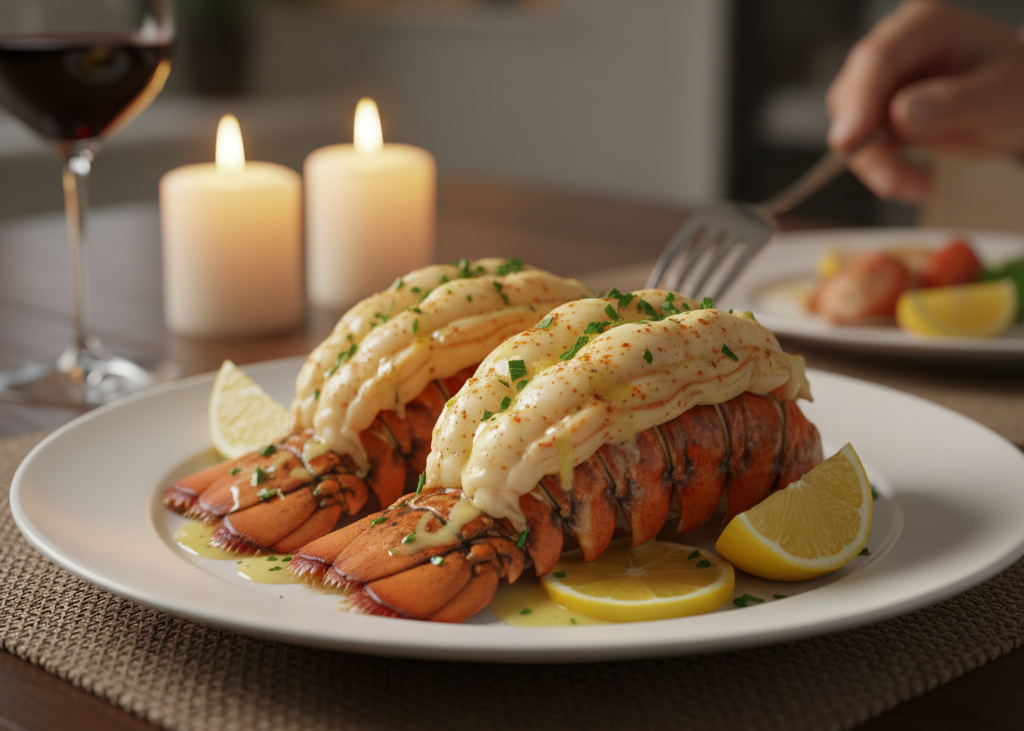 3. Lobster Tails With Lemon Butter <p> Lobster instantly elevates any Valentine’s Day dinner, yet it is often less complicated than people expect. Baked or broiled lobster tails brushed with lemon butter deliver a rich, indulgent flavor that feels celebratory and romantic. This option works especially well if you want a shorter menu with fewer components while still creating a sense of occasion. Add a simple side and you have an elegant meal that feels intentional and memorable. </p> :: Gemini