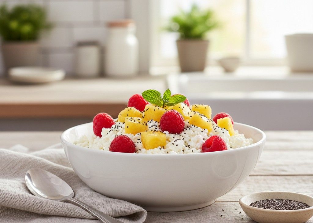 <p> Cottage cheese is an underappreciated breakfast superstar. One cup of cottage cheese contains about eighteen to twenty grams of protein, along with calcium and other nutrients. Pair it with your favorite fruits, such as pineapple, peaches, or berries, and add seeds like flaxseed, chia, or sliced almonds for crunch and healthy fat. This breakfast is simple, refreshing, and quick to prepare. It feels indulgent while providing a serious protein boost, and it keeps hunger at bay until your next meal. Choosing a low-sodium variety can help make this option even healthier. This dish proves that sometimes the simplest meals can be the most satisfying. </p> :: Gemini