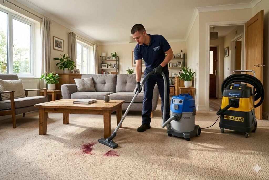 <p> Most house cleaners will vacuum your carpets thoroughly, but deep carpet cleaning is a completely different service. Removing set-in stains, pet odors, or years of embedded dirt requires commercial-grade steam cleaning or hot water extraction equipment. Those machines are expensive, heavy, and require training to use properly. If you are dealing with wine spills, pet accidents, or high-traffic discoloration, you will likely need a dedicated carpet cleaning company rather than your regular cleaning crew. </p> :: Gemini