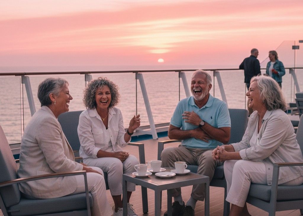 6. Built in Social Community and New Friendships That Enrich <p> Travel is often more rewarding when shared with others, and cruises naturally foster connection without forcing it. Boomers traveling alone often discover that cruise life invites casual conversation and easy friendships. Sitting together at meals, sharing laughs at evening events, or chatting on deck over coffee can lead to genuine connection with people who have similar interests and life experiences. Even if you are traveling with a partner or a group of friends, there is joy in being part of a larger community for a week or more. You never feel obligated to socialize but the opportunity is always there in a relaxed and friendly setting. Many boomers return home with new travel buddies they may meet again on future voyages or stay in touch with through social media. That sense of community and shared adventure adds another layer of joy to the cruise experience. </p> :: Gemini