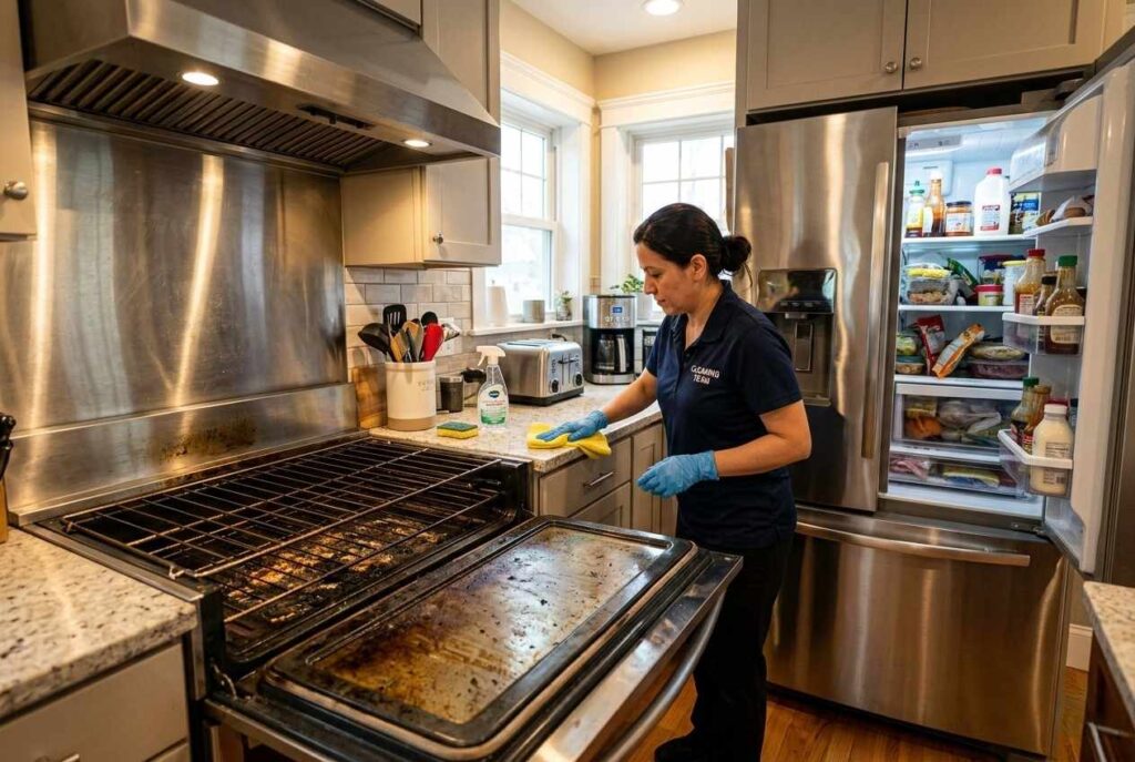 <p> Wiping down the outside of appliances is commonly included in standard cleaning. Scrubbing the inside of your oven or deep cleaning the refrigerator is not always part of the package. These tasks take extra time and can be messy, especially if grease buildup or expired food is involved. Many companies offer appliance interior cleaning as an add-on service, so it is worth asking about in advance. </p> :: Gemini