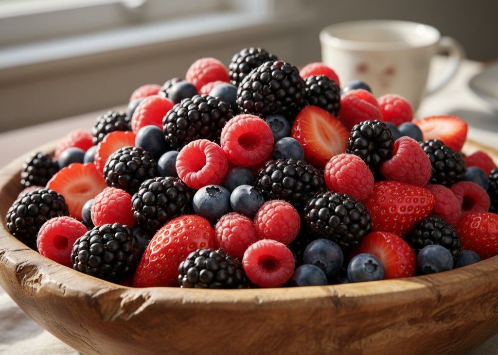 13. Berries <p> Raspberries, blackberries, strawberries, and blueberries all contain impressive amounts of fiber along with antioxidants and water. Raspberries and blackberries are especially high in fiber compared to many other fruits. Toss a handful into your morning cereal, blend them into a smoothie, or enjoy them as a naturally sweet dessert. They add color to your plate and give your digestive system the roughage it needs to function properly. </p> :: Gemini