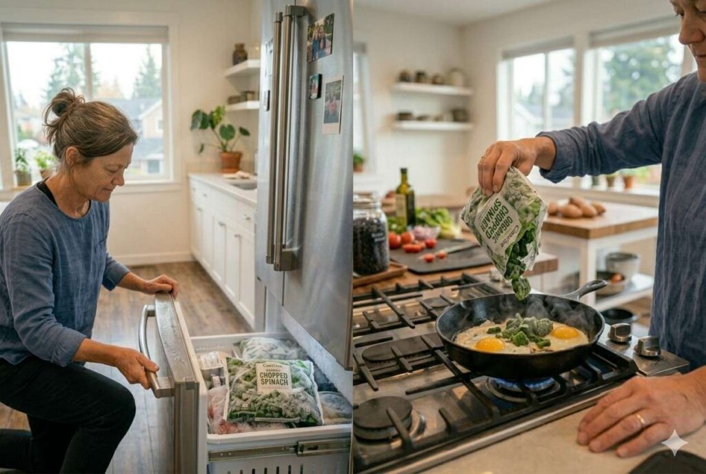 <p> Leafy greens like spinach are often expensive and can spoil quickly, but frozen spinach offers a practical and affordable solution. It is rich in iron, folate, vitamin K, and antioxidants that help support bone strength, immunity, and overall health.

Frozen spinach retains nearly all the nutrients of fresh spinach and can be used straight from the bag. Add it to soups, stir-fries, omelets, pasta dishes, or smoothies. Using frozen spinach reduces waste and ensures you always have a leafy green option on hand, making it a smart choice for busy households looking to eat healthy. </p> :: Gemini