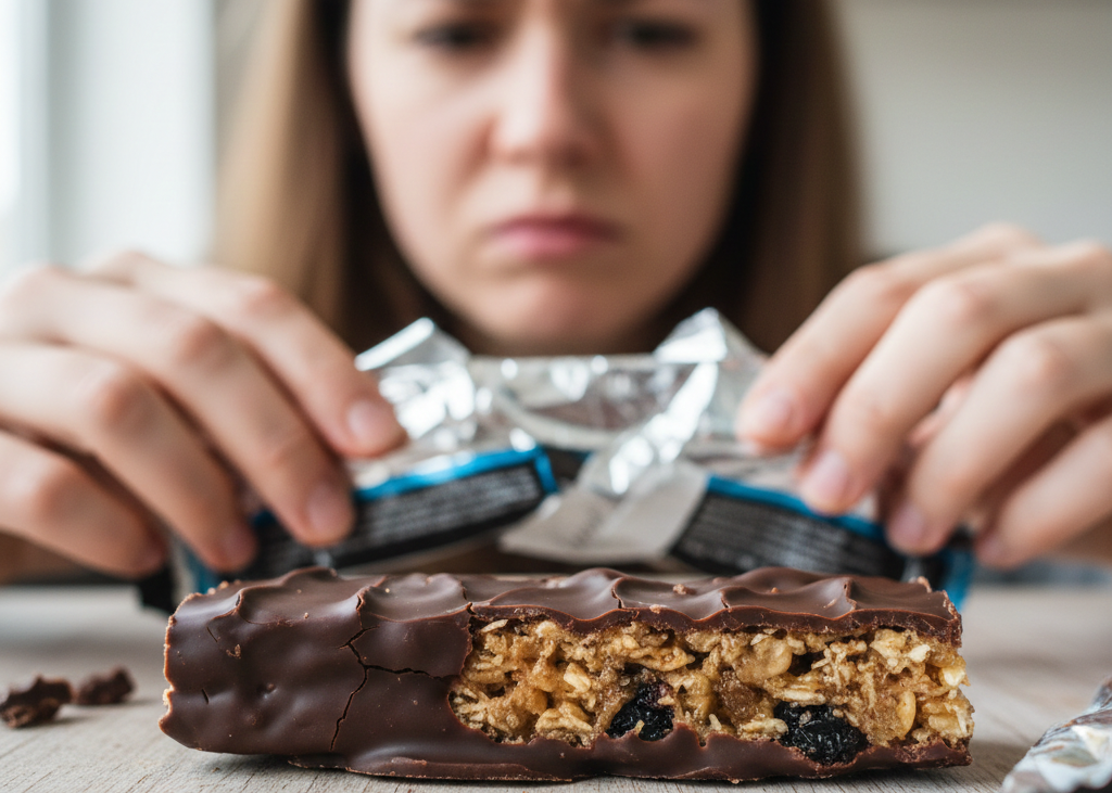 2. Protein Bars and Energy Bars <p> Protein bars are often seen as a smart grab-and-go snack, especially for people trying to eat healthier or stay full between meals. The problem is that many of them are closer to candy bars with a fitness costume. They frequently contain high amounts of added sugar, syrups, artificial sweeteners, and processed fillers that do little for long-term nutrition. While protein is important, it does not magically cancel out excessive sugar or calories. Unless you truly need a compact meal replacement, whole-food snacks like nuts, yogurt, or fruit with peanut butter are often more satisfying and less processed. </p> :: Gemini