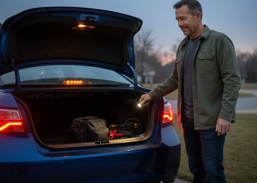 7. Check Lights and Safety Items Before Driving <p> Before heading out, do a quick walk around your car to test all lights, including headlights, brake lights, turn signals, and hazard lights. Functional lights keep you visible to other drivers and prevent tickets. This small step only takes a few minutes and can prevent accidents and frustration. Additionally, make sure your emergency kit is stocked with essentials like a flashlight, jumper cables, and a first aid kit. Safety checks like this are quick, free, and a simple way to drive with confidence. </p> :: Gemini