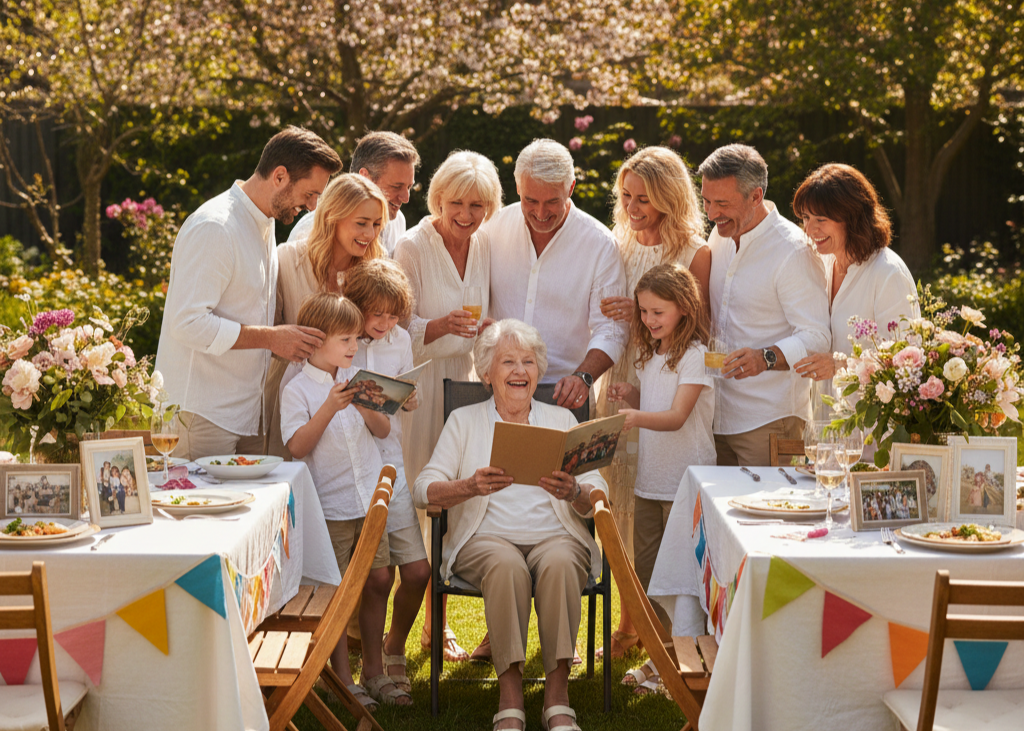 <p> A living legacy celebration focuses on honoring family members while they are still present. Unlike a traditional memorial, this type of event can highlight passions, achievements, and traditions. It could be a backyard garden party, a picnic with storytelling, a music night, or any gathering that celebrates what makes a family member unique. Invite guests to contribute a memory, story, or photo, and compile these contributions into a family record. Capturing these celebrations in writing, photos, or video ensures that the essence of a loved one is preserved for future generations. Living legacy celebrations emphasize connection, reflection, and shared joy while reinforcing the values and stories that make your family who they are. </p> :: Gemini