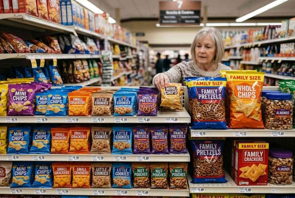 <p> Tiny bags of crackers, nuts, cookies, and chips may look convenient, but the per-ounce price is often much higher than the full-size version. This is one of those grocery categories where you are often paying for packaging more than food.

If you have kids, pack lunches, or want better portion control, it is usually cheaper to buy the family-size version and divide it up at home. It is not glamorous, but it works. And if a Boomer sees you paying extra for five mini bags of pretzels, they may not say anything out loud. But you will probably feel the judgment from three aisles away. </p> :: Gemini