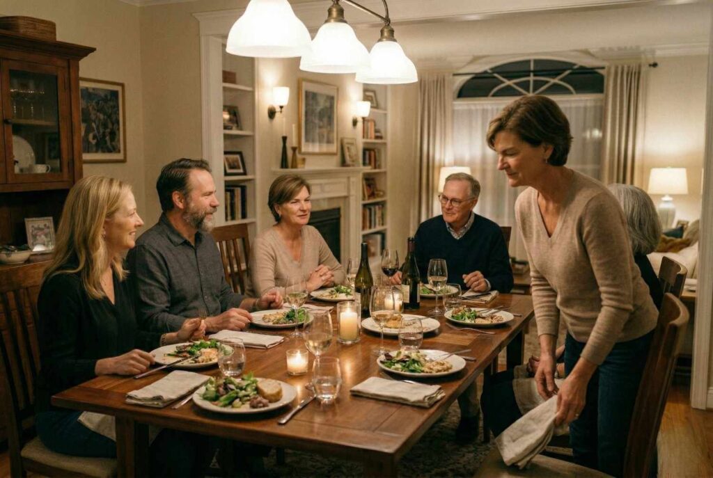 <p> Napkin placement might seem old school, but it is still widely understood in American dining culture. If you plan to return to the table, place your napkin loosely on your chair. This signals that you are not finished eating. If you are done for the evening, fold your napkin neatly and place it to the left of your plate. These subtle cues prevent confusion and show that you understand basic table manners without having to announce your intentions. </p> :: Gemini