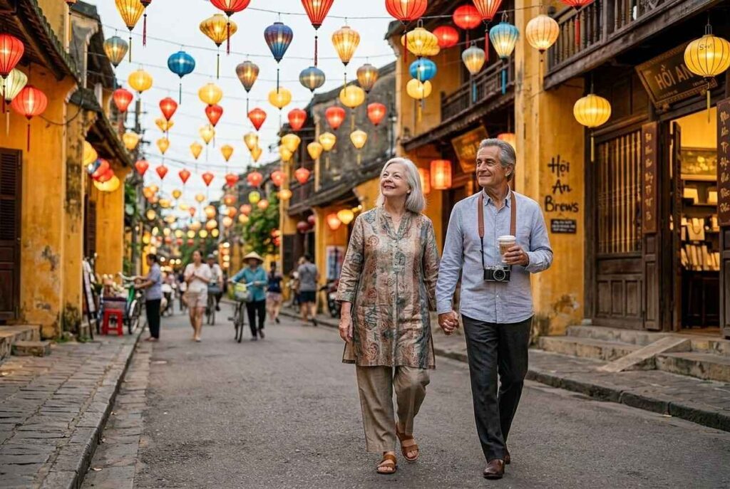 <p> Hoi An and Da Nang in Vietnam are ideal for Boomers seeking a trip filled with culture and tranquility. Hoi An’s lantern-lit streets and well-preserved architecture invite slow exploration, while its tailor shops and local markets offer unique shopping experiences. Nearby Da Nang features beaches, scenic mountain views, and a vibrant culinary scene. Both cities are known for their gentle pace and affordability, making them accessible for older travelers who want to experience international culture without feeling rushed or overwhelmed. </p> :: Gemini